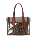 GSL8201 Clear Plastic 2 in 1 Leopard Print Handbag/Crossbody - MiMi Wholesale