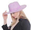 H3041 Fedora Brim Ribbon Band Hat - MiMi Wholesale