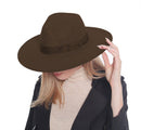 H3041 Fedora Brim Ribbon Band Hat - MiMi Wholesale