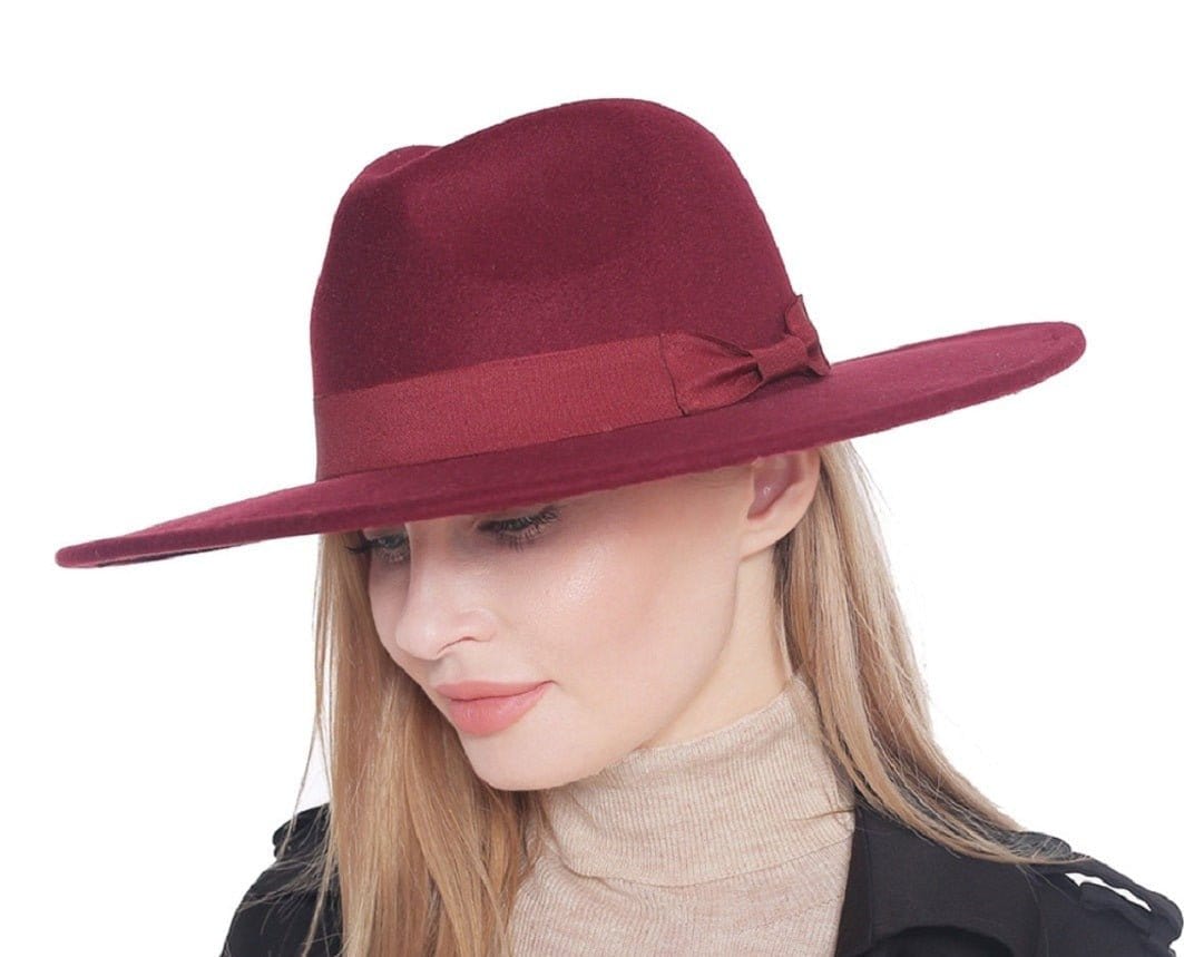 H3041 Fedora Brim Ribbon Band Hat - MiMi Wholesale