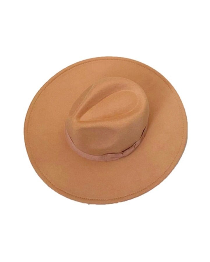 H3041 Fedora Brim Ribbon Band Hat - MiMi Wholesale