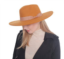 H3041 Fedora Brim Ribbon Band Hat - MiMi Wholesale