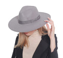 H3041 Fedora Brim Ribbon Band Hat - MiMi Wholesale