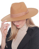 H3041 Fedora Brim Ribbon Band Hat - MiMi Wholesale