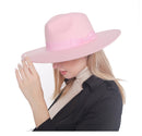 H3041 Fedora Brim Ribbon Band Hat - MiMi Wholesale