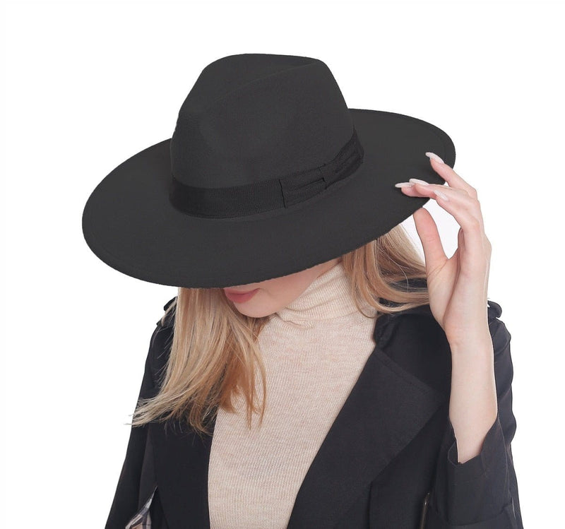 H3041 Fedora Brim Ribbon Band Hat - MiMi Wholesale