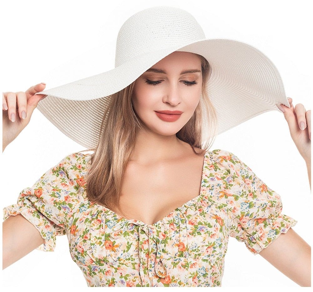 H3045 Monogrammable Straw Floppy Hat - MiMi Wholesale