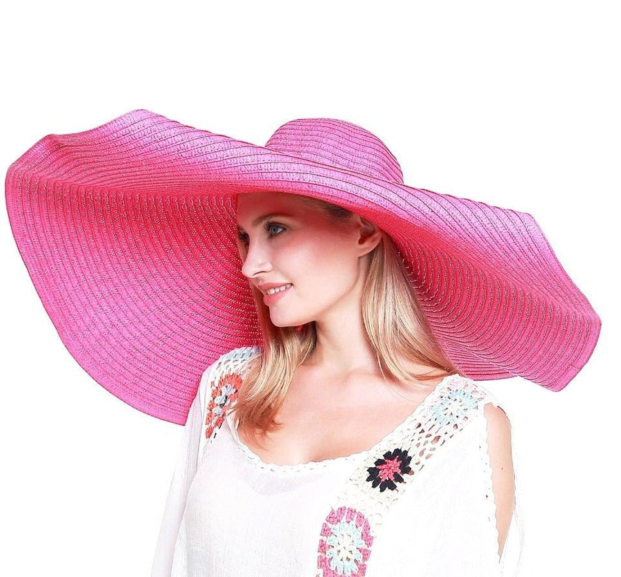 wyeth pink oversized raw edge straw wide brim summer sun beach hat one size NEW Double Weaved Hard Shell Ranch Style Shade Hat Large Fit  main image 4