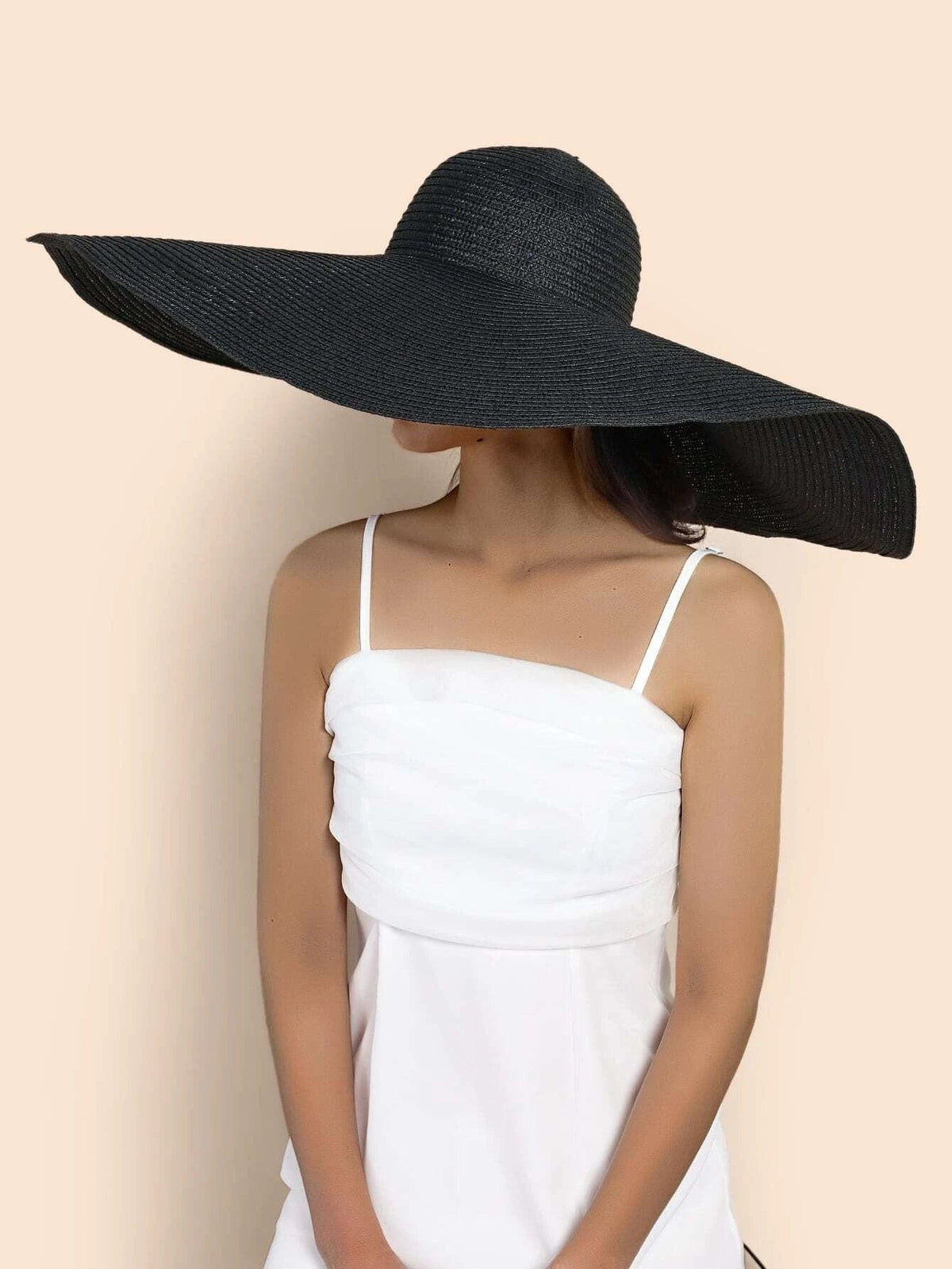 H3061 Super Wide Brim Straw Beach Summer Sun Hat - MiMi Wholesale