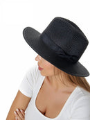 H3090 Bow Band Straw Beach Sun Hat - MiMi Wholesale