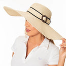 H3110 Buckle Band Straw Beach Sun Hat - MiMi Wholesale