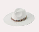 H3177 Beaded Band Felt Fedora Hat - MiMi Wholesale