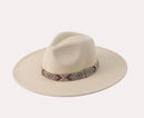 H3177 Beaded Band Felt Fedora Hat - MiMi Wholesale