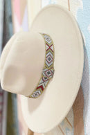 H3177 Beaded Band Felt Fedora Hat - MiMi Wholesale
