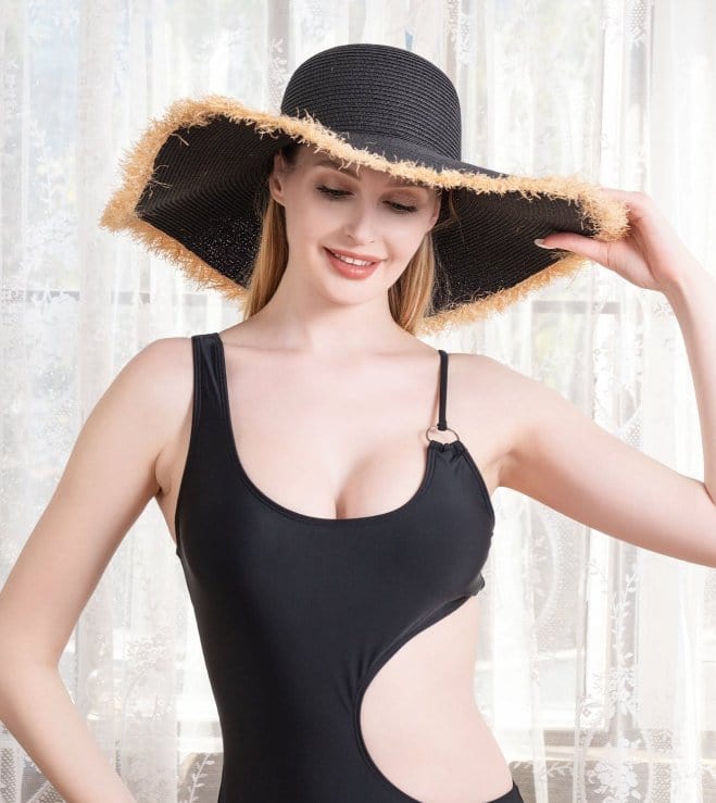 H3323 Fringe Edge Floppy Sun Hat - MiMi Wholesale