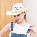 H3324 Boho Cut Out Cowboy Hat With Bead Detailing - MiMi Wholesale