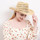 H3324 Boho Cut Out Cowboy Hat With Bead Detailing - MiMi Wholesale