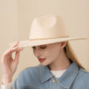 H3361 Megan Crystal Band Felt Fedora Hat - MiMi Wholesale