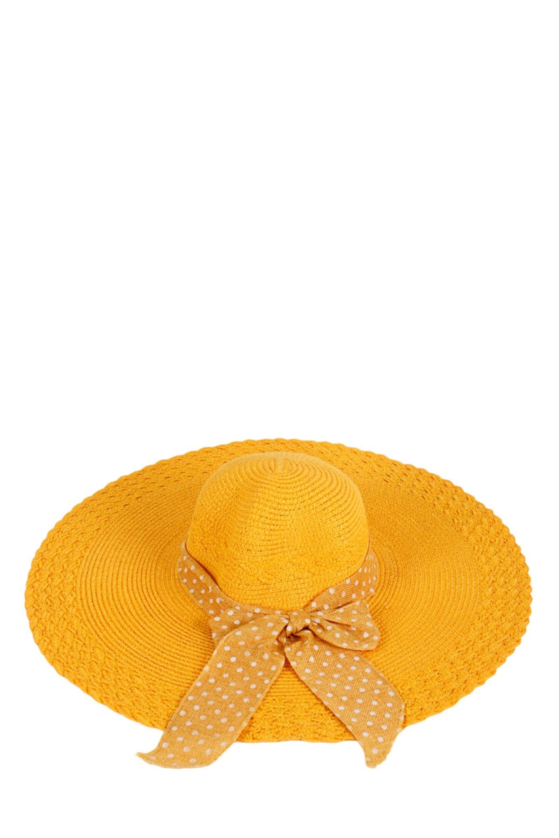 HAT01 Sunshine Wide Brim Hat With Bow - MiMi Wholesale