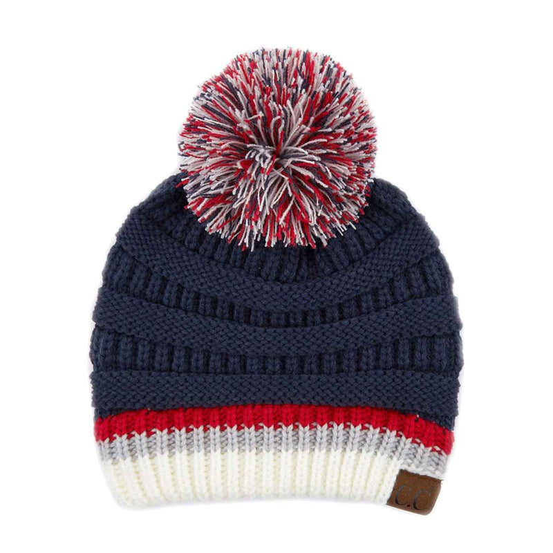 HAT1421/1429 Team Color Ribbed Pom Beanie - MiMi Wholesale