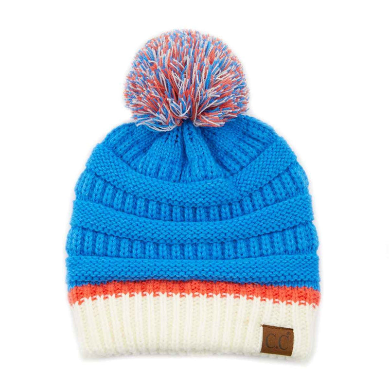 HAT1421/1429 Team Color Ribbed Pom Beanie - MiMi Wholesale