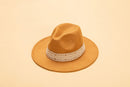 HAT2145 Tall Fedora w/ Aztec Inspired Trim - MiMi Wholesale