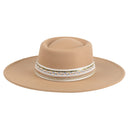 HAT2188 Blaze Multi Trim Wide Brim Fedora - MiMi Wholesale