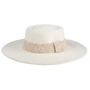 HAT2189 Stevie Boho Trim wide Brim Fedora - MiMi Wholesale