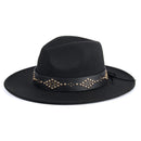 HAT2194 Glinda Grommet Trim Wide Brim Fedora - MiMi Wholesale
