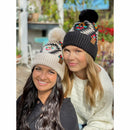 HAT3001 Elena Aztec Pattern Pom Beanie - MiMi Wholesale