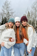 HAT4020 Emma Fuzzy Lined Mixed Soft Yarn Beanie - MiMi Wholesale