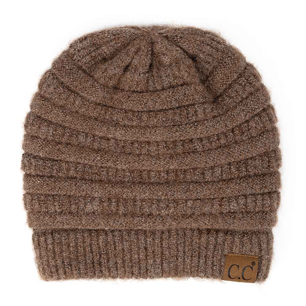 HAT4020 Emma Fuzzy Lined Mixed Soft Yarn Beanie - MiMi Wholesale