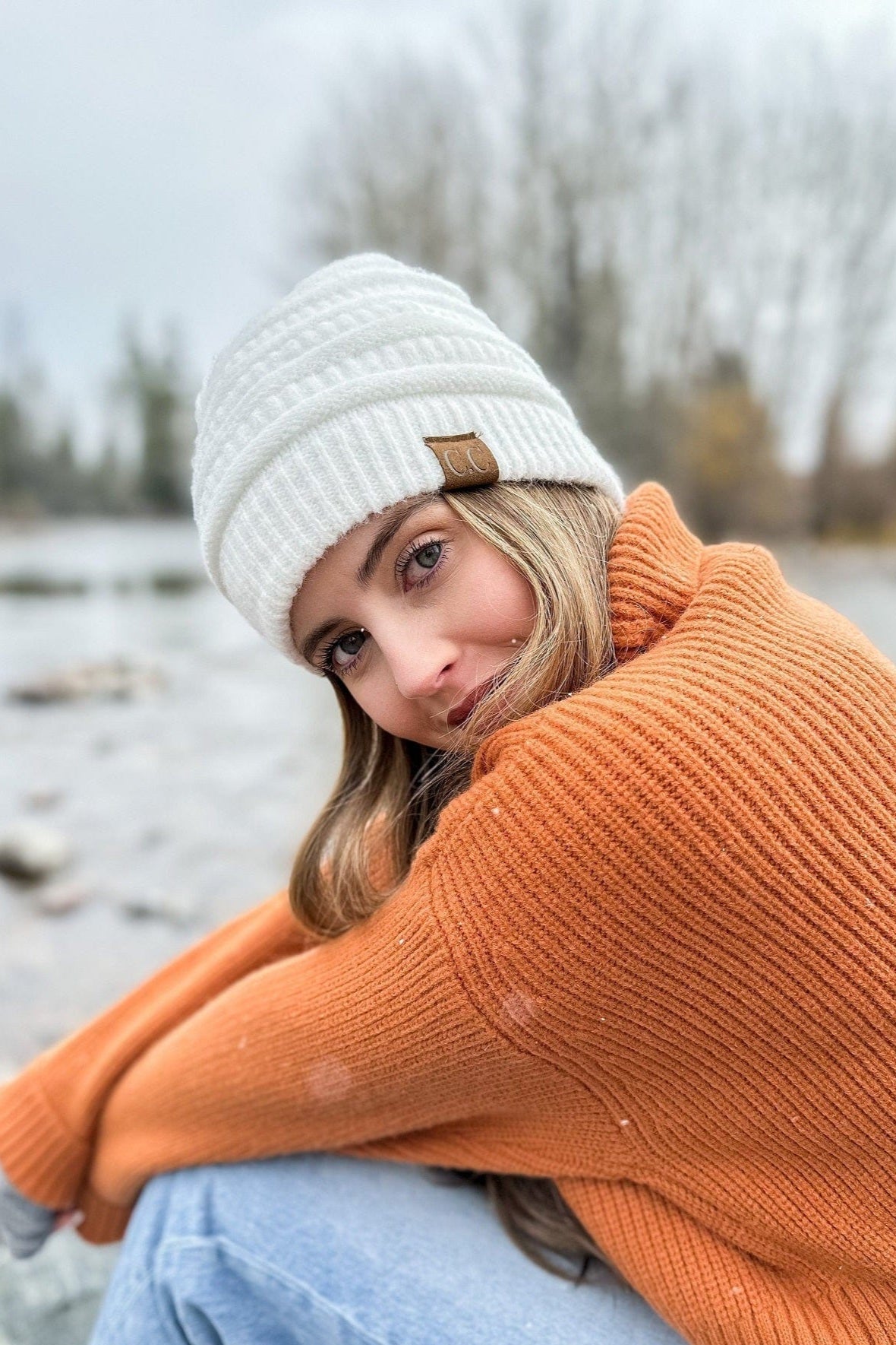 HAT4020 Emma Fuzzy Lined Mixed Soft Yarn Beanie - MiMi Wholesale