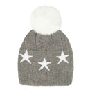 HAT4023 Ava Star Print Pom Beanie - MiMi Wholesale
