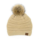 HAT43 Mia Knit Fur Pom Beanie - MiMi Wholesale