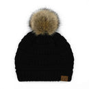 HAT43 Mia Knit Fur Pom Beanie - MiMi Wholesale