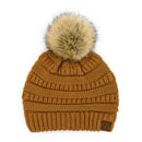 HAT43 Mia Knit Fur Pom Beanie - MiMi Wholesale