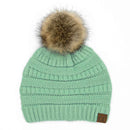HAT43 Mia Knit Fur Pom Beanie - MiMi Wholesale