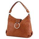 HB27101 Hobo Style Bag with Fold Over Faux Snakeskin Detail - MiMi Wholesale