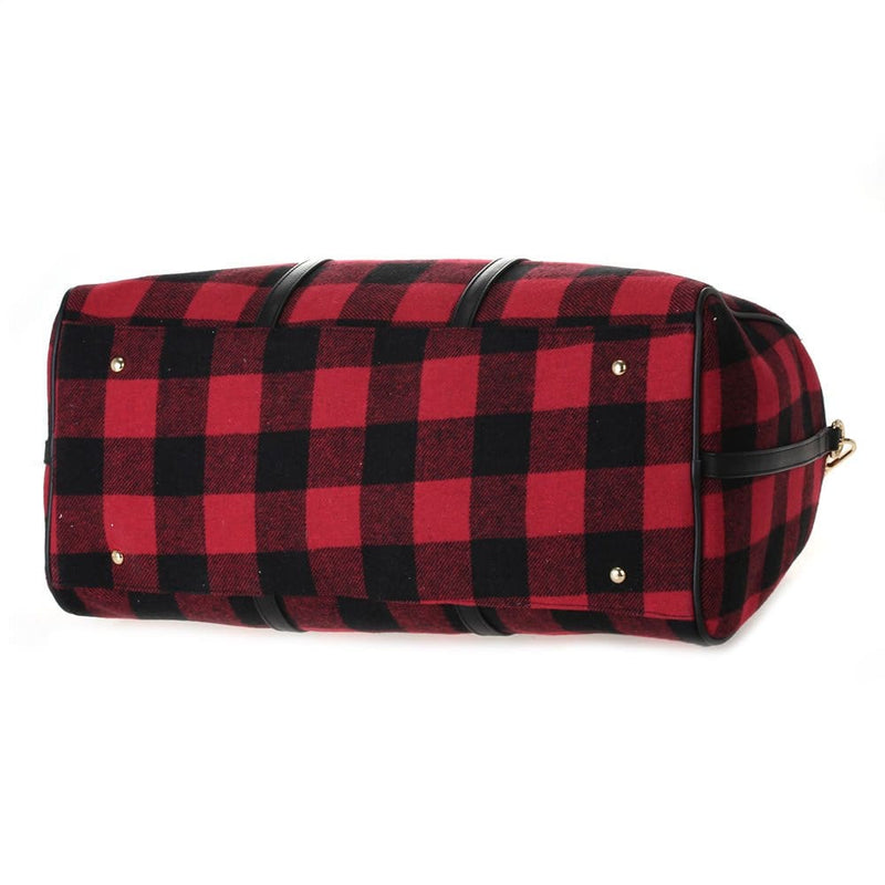 HD3006 Buffalo Plaid Duffel Bag - MiMi Wholesale