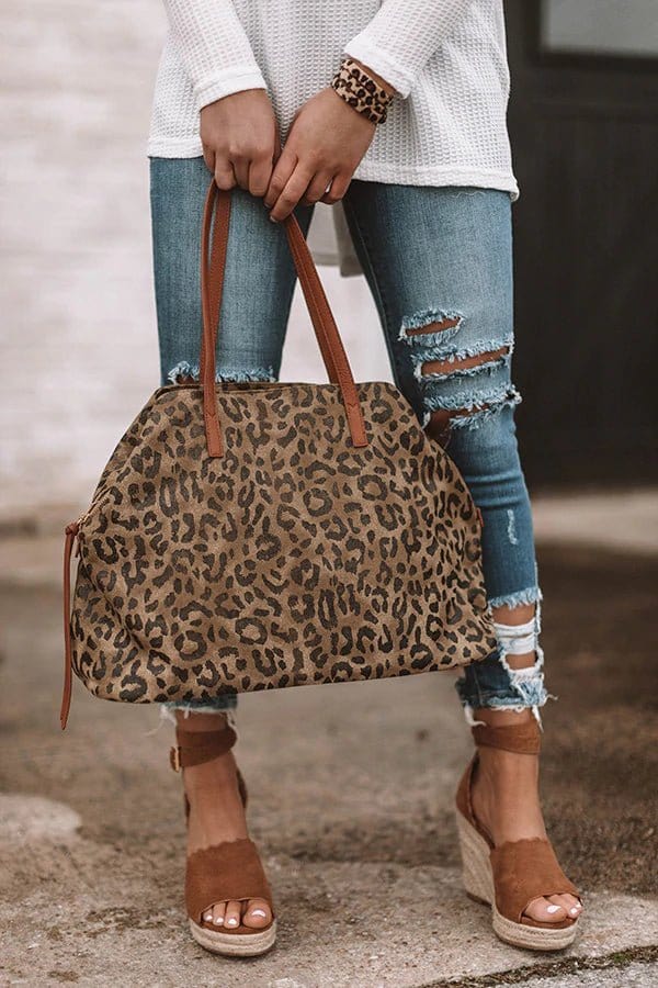 HD3262 Leopard Canvas Tote - MiMi Wholesale