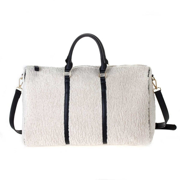 HD3839 Shearling Fleece Around Duffel Bag - MiMi Wholesale