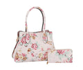 HG0130W Flower Printed 2-in-1 Satchel Handbag - MiMi Wholesale