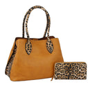 HGV0092W Leopard Detail Top Handle Handbag/Crossbody - MiMi Wholesale