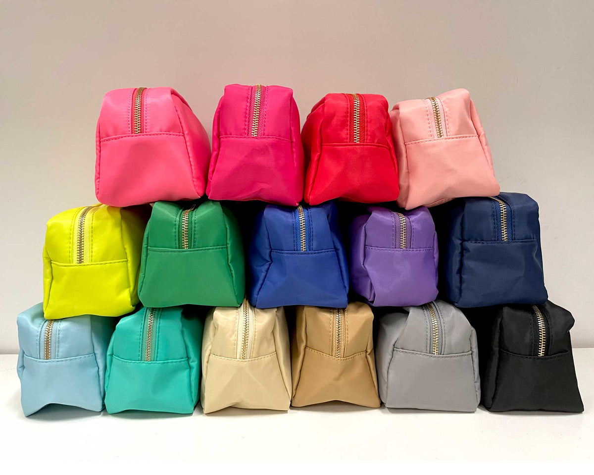 HM1012 Emma Round Zippered Nylon Cosmetic Pouch Bag - MiMi Wholesale