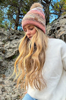 HTC0041 Luna Space Dye Pom Beanie - MiMi Wholesale