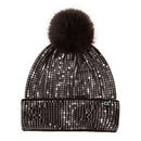 HTC0044 Sofia All Over Sequin Pom Beanie - MiMi Wholesale