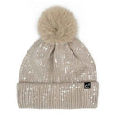 HTC0044 Sofia All Over Sequin Pom Beanie - MiMi Wholesale
