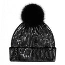 HTC0044 Sofia All Over Sequin Pom Beanie - MiMi Wholesale