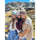 HTC0079 Darla Daisy Contrast Fur Pom Beanie - MiMi Wholesale